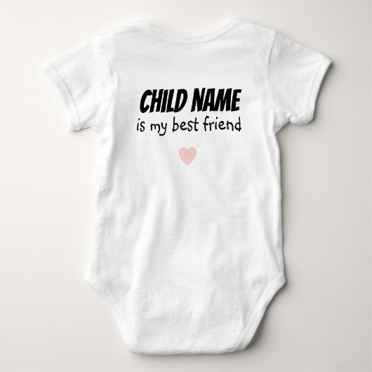 Ik hou van mijn Big Sister dubbelzijdige foto en t Romper (Achterkant)