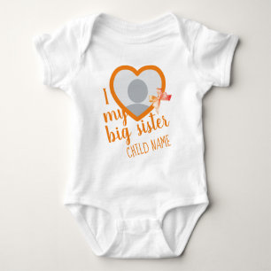 Ik hou van mijn Big Sister Girly Custom Photo and Romper