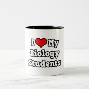 Ik hou van mijn biologie studenten tweekleurige koffiemok