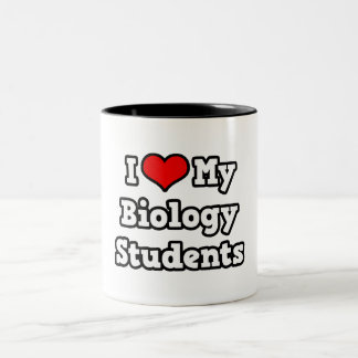 Ik hou van mijn biologie studenten tweekleurige koffiemok