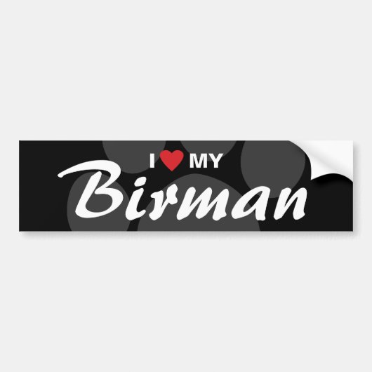 Ik hou van mijn Birman Bumpersticker (Voorkant)