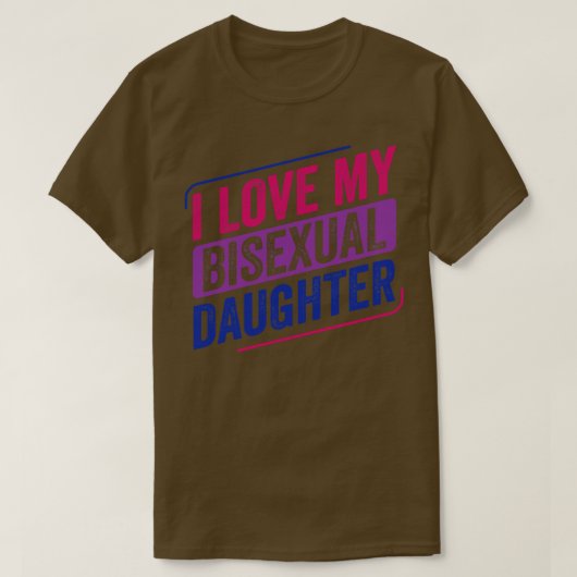 Ik hou van mijn biseksuele dochter Bi Pride LGBT T-shirt (Design voorkant)