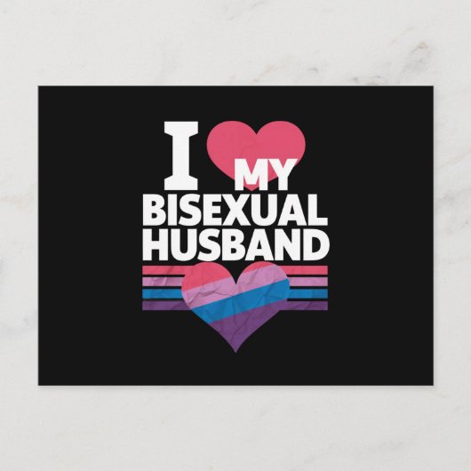 Ik hou van mijn biseksuele man bi trots biseksuele briefkaart (Voorkant)