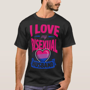 Ik hou van mijn biseksuele man Cute Bi Pride Anniv T-shirt