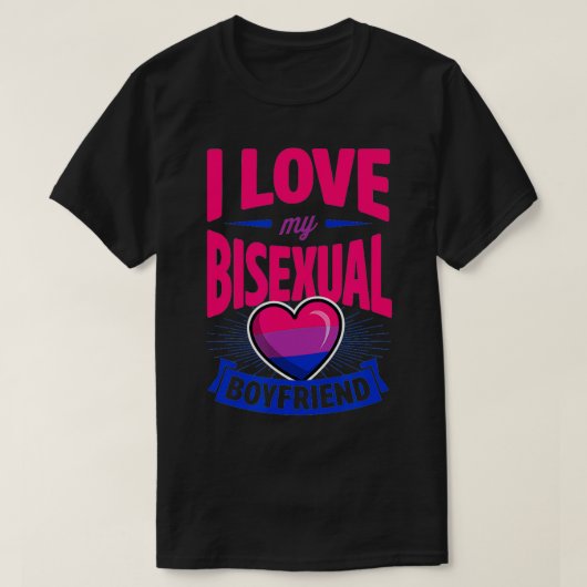 Ik hou van mijn biseksuele vriend Cute Bi Pride An T-shirt (Design voorkant)