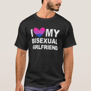 Ik hou van mijn biseksuele vriendin LGBT Pride LGB T-shirt