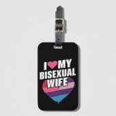 Ik hou van mijn biseksuele vrouw Bi Pride Bisexual Bagagelabel (Voorkant (verticaal))