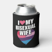 Ik hou van mijn biseksuele vrouw Bi Pride Bisexual Blikjeskoeler (Blikje Voorkant)