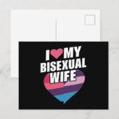Ik hou van mijn biseksuele vrouw Bi Pride Bisexual Briefkaart (Voorkant / Achterkant)