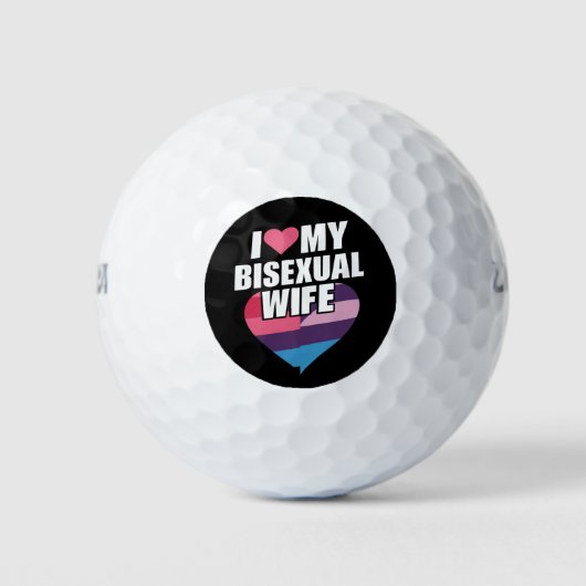 Ik hou van mijn biseksuele vrouw Bi Pride Bisexual Golfballen (Voorkant)
