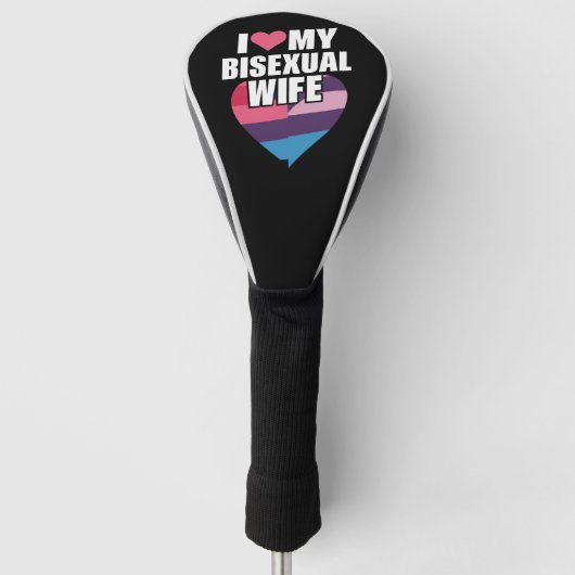 Ik hou van mijn biseksuele vrouw Bi Pride Bisexual Golfheadcover (Voorkant)