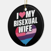 Ik hou van mijn biseksuele vrouw Bi Pride Bisexual Keramisch Ornament (Links)