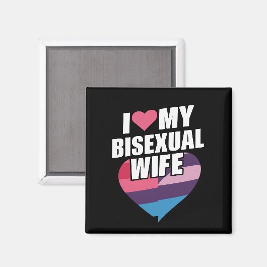 Ik hou van mijn biseksuele vrouw Bi Pride Bisexual Magneet (Voorkant / Achterkant)