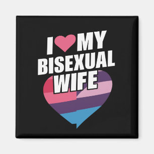 Ik hou van mijn biseksuele vrouw Bi Pride Bisexual Magneet