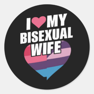 Ik hou van mijn biseksuele vrouw Bi Pride Bisexual Ronde Sticker