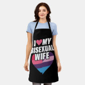 Ik hou van mijn biseksuele vrouw Bi Pride Bisexual Schort (Gedragen)