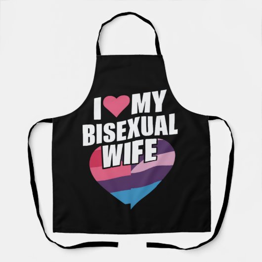 Ik hou van mijn biseksuele vrouw Bi Pride Bisexual Schort (Voorkant)