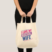 Ik hou van mijn biseksuele vrouw Bi Pride Bisexual Tote Bag (Voorkant (product))
