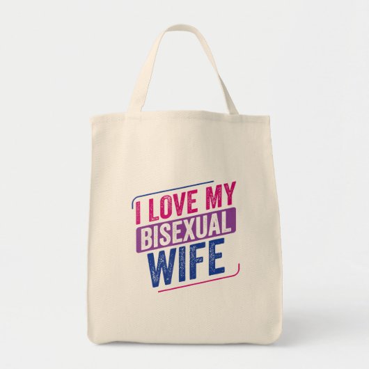 Ik hou van mijn biseksuele vrouw Bi Pride Bisexual Tote Bag (Voorkant)