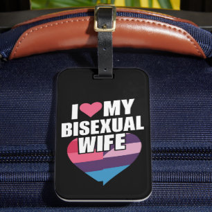 Ik hou van mijn biseksuele vrouw Bi trots biseksue Bagagelabel