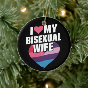Ik hou van mijn biseksuele vrouw Bi trots biseksue Keramisch Ornament