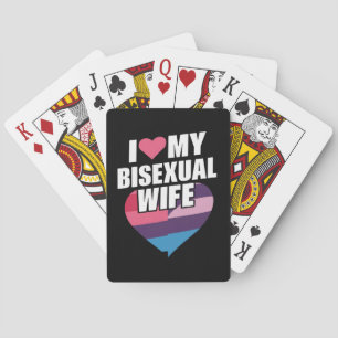 Ik hou van mijn biseksuele vrouw Bi trots biseksue Pokerkaarten