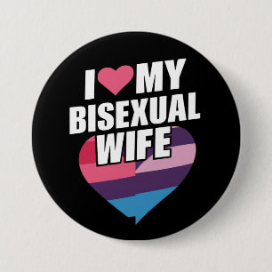 Ik hou van mijn biseksuele vrouw Bi trots biseksue Ronde Button 7,6 Cm