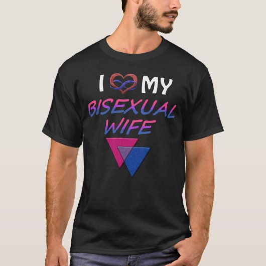 Ik hou van mijn biseksuele vrouw t-shirt (Voorkant)