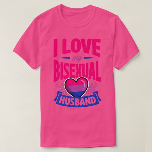 Ik hou van mijn biseual Husband Cute Bi Pride Anni T-shirt (Design voorkant)