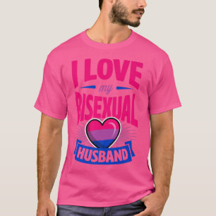 Ik hou van mijn biseual Husband Cute Bi Pride Anni T-shirt