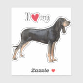 Ik hou van mijn Black and Tan Coonhound Vinyl Stic Sticker (Vel)