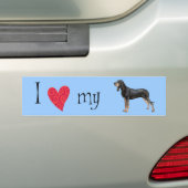 Ik hou van mijn Black en Tan Coonhound Bumpersticker (Op auto)