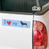 Ik hou van mijn Black en Tan Coonhound Bumpersticker (Op Truck)