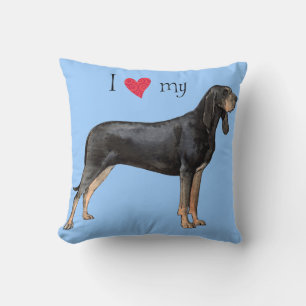 Ik hou van mijn Black en Tan Coonhound Kussen