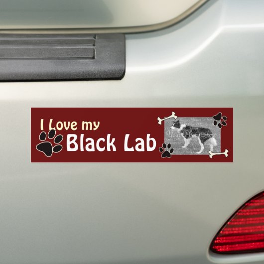 Ik hou van mijn Black Lab Bumpersticker (Op auto)