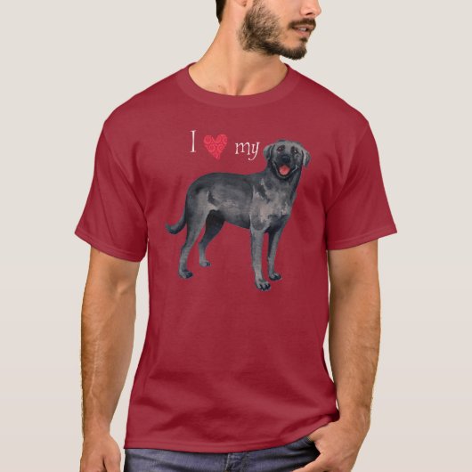 Ik hou van mijn Black Lab T-Shirt (Voorkant)