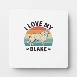 Ik hou van mijn Blake-hond Retro graveerontwerp_1 Fotoplaat