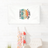 Ik hou van mijn Blake-hond Retro graveerontwerp_1 Spandoek (Insitu)