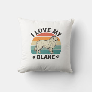 Ik hou van mijn Blake-hond Retro-gravureontwerp_1 Kussen