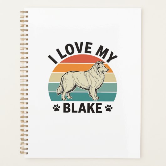 Ik hou van mijn Blake-hond Retro-gravureontwerp_1 Planner (Voorkant)