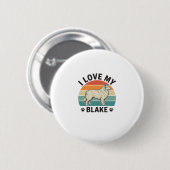 Ik hou van mijn Blake-hond Retro-gravureontwerp_1 Ronde Button 5,7 Cm (Voorkant /achterkant)