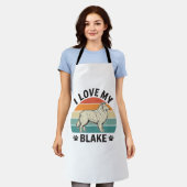 Ik hou van mijn Blake-hond Retro-gravureontwerp_1 Schort (Gedragen)