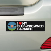 IK HOU VAN MIJN BLAUW GEKROONDE PARKIET BUMPERSTICKER (Op auto)