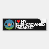 IK HOU VAN MIJN BLAUW GEKROONDE PARKIET BUMPERSTICKER (Voorkant)