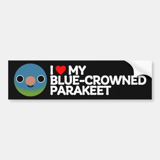 IK HOU VAN MIJN BLAUW GEKROONDE PARKIET BUMPERSTICKER (Voorkant)