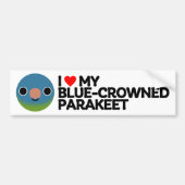 IK HOU VAN MIJN BLAUW GEKROONDE PARKIET BUMPERSTICKER (Voorkant)
