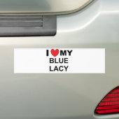 ik hou van mijn blauwe lacy bumpersticker (Op auto)