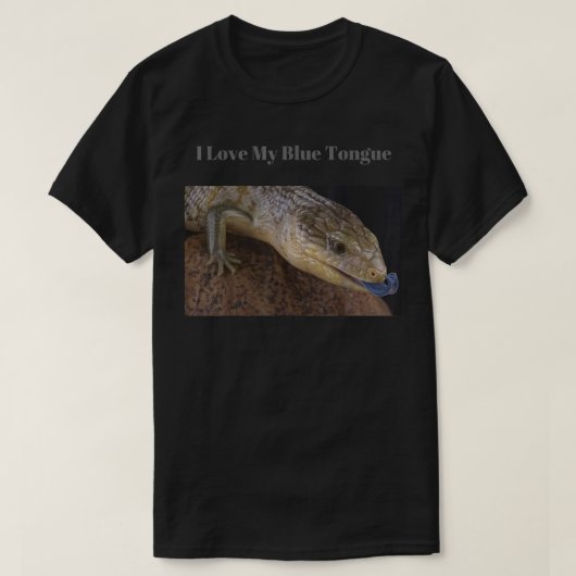 Ik hou van mijn blauwe tong-skink t-shirt (Design voorkant)