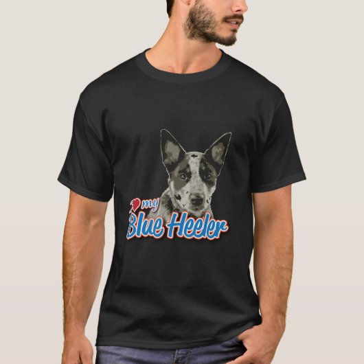 Ik hou van mijn blauwe voeler t-shirt (Voorkant)