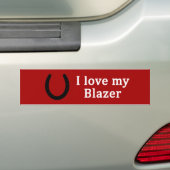 Ik hou van mijn Blazer Paard Bumpersticker (Op auto)